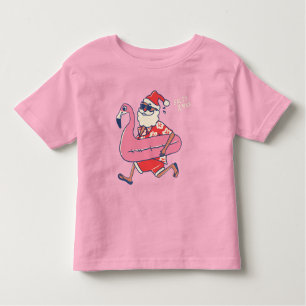Mele Kalikimaka Santa Flamingo KerstGetaway Kinder Shirts