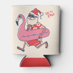 Mele Kalikimaka Santa Flamingo KerstGetaways Blikjeskoeler