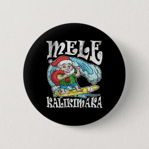 Mele Kalikimaka Santa Hawaiian Retro Chris Ronde Button 5,7 Cm