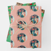 Mele Kalikimaka, Santa Hond en Kerstmis Open haard Inpakpapier Vel (In situ)