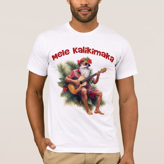 Mele Kalikimaka Santa T-shirt (Voorkant)