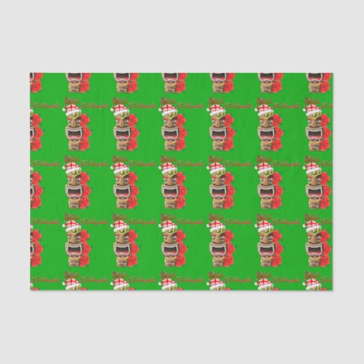Mele Kalikimaka Santa Tiki Tissuepapier (Voorkant)