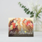 Mele Kalikimaka Script Moderne kerstfoto Feestdagenkaart (Staand voorkant)