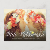 Mele Kalikimaka Script Moderne kerstfoto Feestdagenkaart (Voorkant)