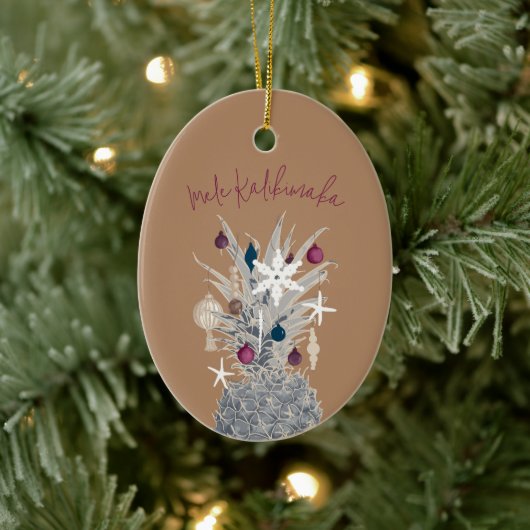 Mele Kalikimaka, Suikerpruim Keramisch Ornament (Boom)