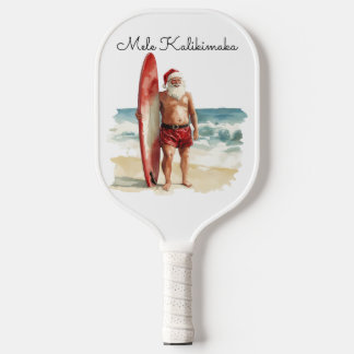 Mele Kalikimaka - Surfende Kerstman Pickleball Set Paddle