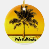 Mele Kalikimaka Surfer Keramisch Ornament (Achterkant)