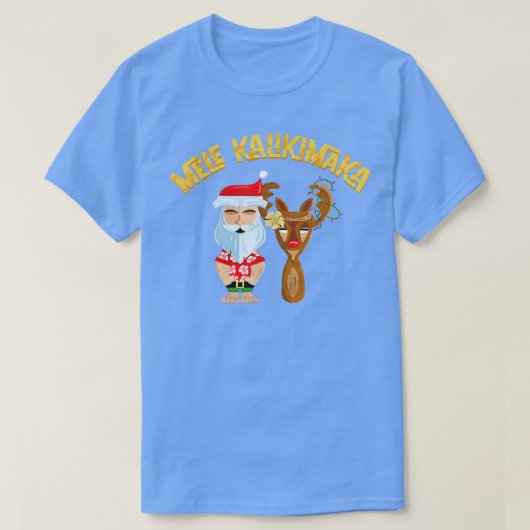 Mele Kalikimaka Tiki Holiday Kerstman en R T-shirt (Design voorkant)