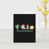 Mele Kalikimaka Trocal Palm Tree Santa Surfing Haw Kaart (Gele Bloem)
