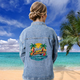 Mele Kalikimaka Tropical Christmas Denim Jacket