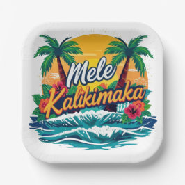 Mele Kalikimaka Tropical Christmas Papieren Bordje