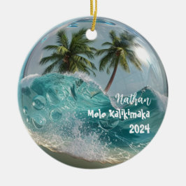 Mele Kalikimaka Tropical Snow Wereldbol Ornament