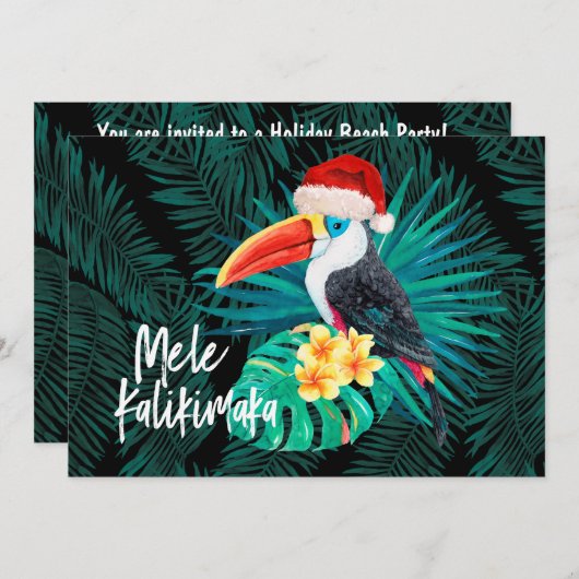 Mele Kalikimaka Tropische Jungle Vogels Kaart (Voorkant / Achterkant)