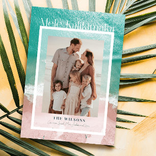 Mele Kalikimaka Tropische Oceaan Vakantie Fotokaar Kaart