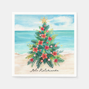 Mele Kalikimaka Tropische Palmboom Kerstmis Servet