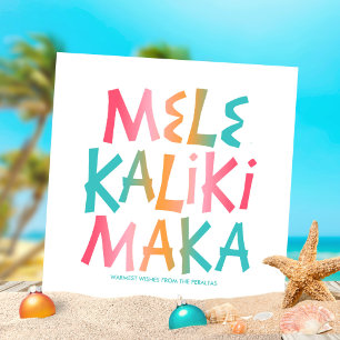 Mele Kalikimaka Tropische Typografie Kerstmis Feestdagenkaart
