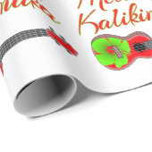 Mele Kalikimaka Ukulele Cadeaupapier (Rol Hoek)