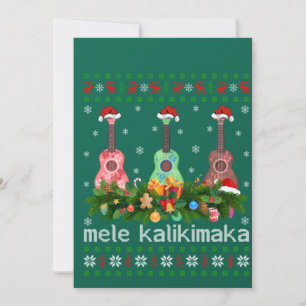 Mele Kalikimaka Ukulele Guitar Gift Ugly Ukulele Kaart