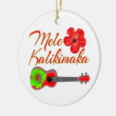 Mele Kalikimaka Ukulele Keramisch Ornament (Links)