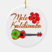 Mele Kalikimaka Ukulele Keramisch Ornament (Achterkant)