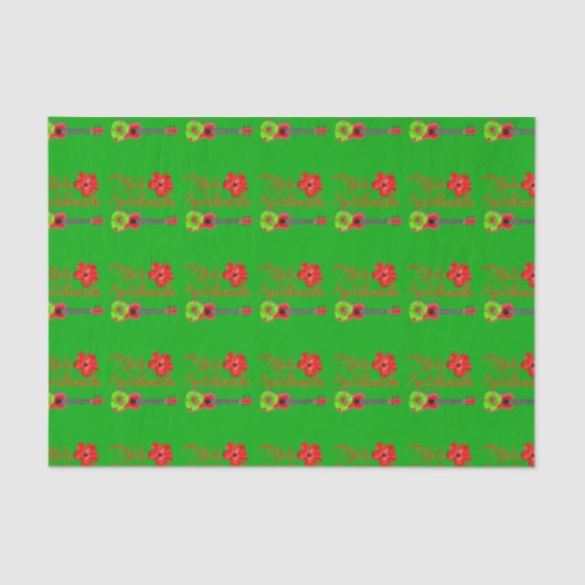 Mele Kalikimaka Ukulele Tissuepapier (Voorkant)