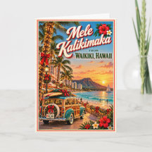 Mele Kalikimaka Waikiki Hawaii Vintage Kerstmis