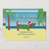 Mele Kalikimaka Weiner Flat Kerstmis Feestdagenkaart (Voorkant / Achterkant)