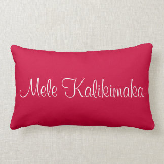 Mele Kalikimaka White Calligraphy Bright Red Kussen