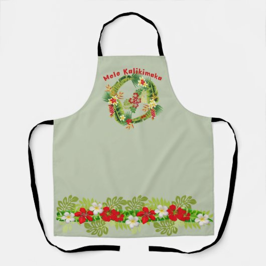 Mele Kalikimaka Wreath Apron Schort (Voorkant)