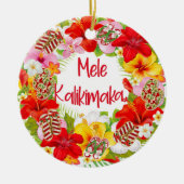 Mele Kalikimaka Wreath Round Ornament (Voorkant)