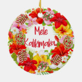 Mele Kalikimaka Wreath Round Ornament (Achterkant)