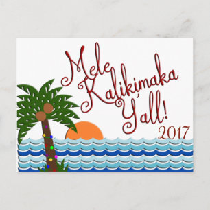 Mele Kalikimaka Y'all Christmas Beach Briefkaart