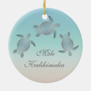 Mele Kalikimaka   Zee schildpad Hawaiiaanse kerst Keramisch Ornament