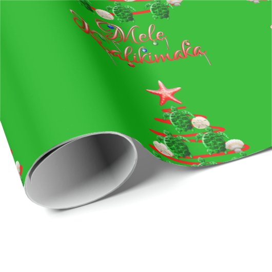 Mele Kalikimaka Zee Turtles Cadeaupapier (Rol Hoek)