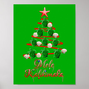 Mele Kalikimaka Zee Turtles Poster