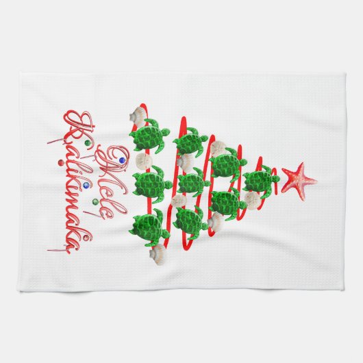 Mele Kalikimaka Zee Turtles Theedoek (Horizontaal)