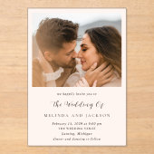 Melinda Modern Wedding Acryl Uitnodigingen (Voorkant)