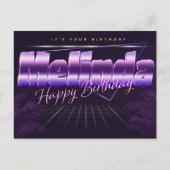 Melinda Nom Prénom lila Carte Anniversaire (Devant)