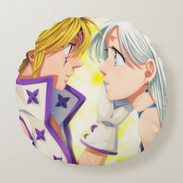 Meliodas and Elizabeth Rond Kussen (Voorkant)