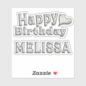 Melissa Happy Birthday Autocollants (Feuille)