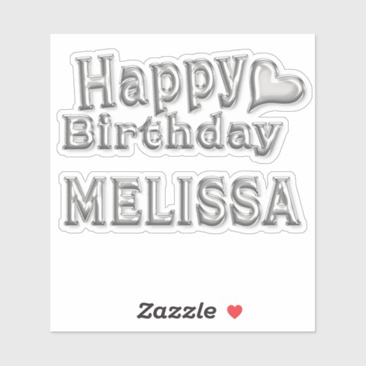 Melissa Happy Birthday Autocollants (Feuille)