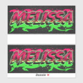 Melissa Prénom Nom Graffiti Autocollant Autocollan (Feuille)