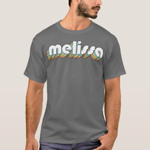 Melissa Retro Rainbow Typografie Vervaagd Stijl T-shirt