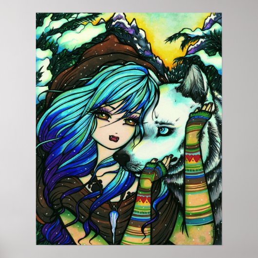 Melissa Vampire Wolf Fantasy Winter Art Poster (Voorkant)