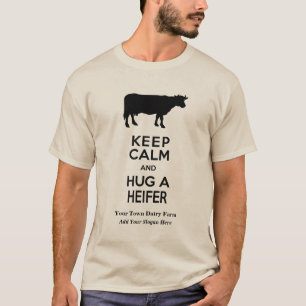 Melk Boerderij Keep Calm en Hug a Heifer Funny T-shirt