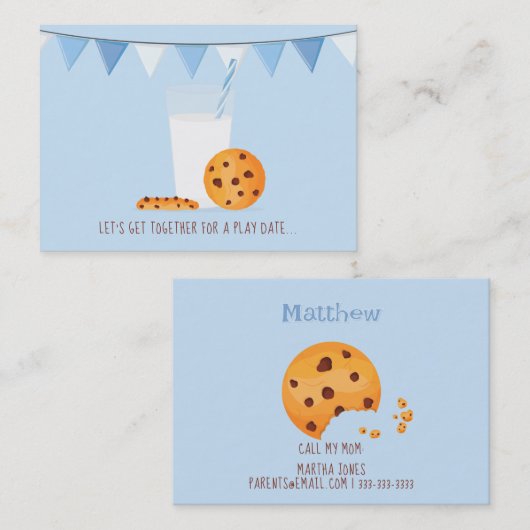 Melk & Cookies Speel Datum Bellen Kaarten (Voorkant / Achterkant)