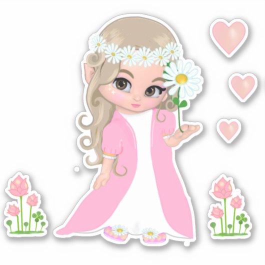 Melk en bloemen sticker (Voorkant)