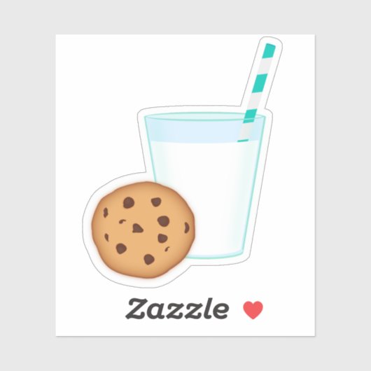 Melk en Chocolade Chip Cookie Sticker (Vel)