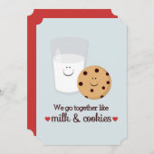 Melk en Cookie Valentijnsdag Platte Kaart (Voorkant / Achterkant)