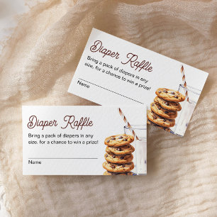 Melk en Cookies Baby shower Luier Raffle Ticket Informatiekaartje